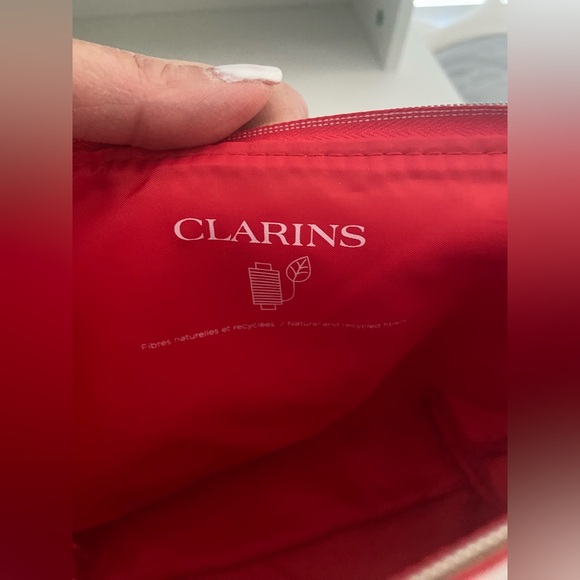 NEW Clarins 5 Pieces Skincare Set with Makeup Zip Bag Candy Canes for Travel - Picture 7 of 7